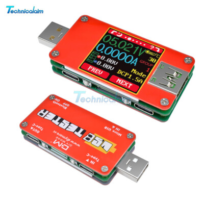 TC64 UT25 Type-C LCD Display Full Color Current Voltage Power Capacity Tester