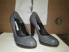 Brian Atwood Pewter Patent Leather Pumps 37.5