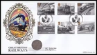 2010 GB Great British Railways George VI One Shilling Coin Benham FDC Euston SHS