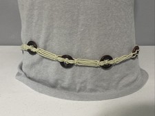 Macrame Style Belt Wooden Rings Tie 56  Overall Boho Vintage