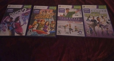 Lot of 4 Xbox 360 Kinect Games CIB
