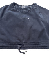 Alphalete Sweatshirt Womens Small Cropped Pullover Drawstring Crewneck Athletic