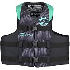 Full Throttle Adult Nylon Life Jacket - L/XL - Aqua/Black