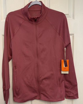 Freely Alexa Pure Luxe Womens Full Zip Athletic Jacket NWT Mauve Pink Size LARGE