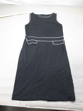 Talbots Size 10 Womens Black Sleeveless Classic Stretch Comfy A Line Dress 080