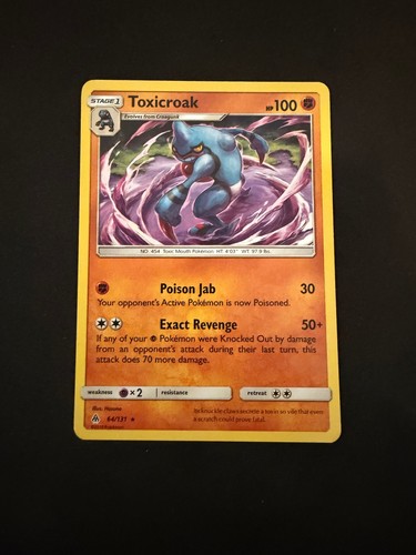 Toxicroak 64/131 Rare Forbidden Light Pokemon Near Mint