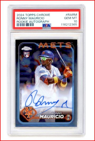 2024 Topps Chrome - Rookie Autographs Ronny Mauricio #RA-RM (AU, RC) Mets PSA 10