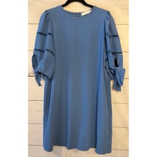 See By Chloe Riverside Blue Sheath Dress Tie Cuff Cutout Sleeve Size 44
