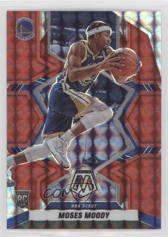 2021-22 Panini Mosaic NBA Debut Red Mosaic Prizm Moses Moody #277 0xe0