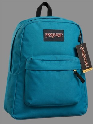 JanSport SuperBreak Backpack Blue Bookbag School Travel Laptop Bag NWT