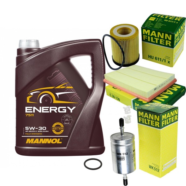 Mann Inspektionspaket 5L Mannol Energy 5W-30 FüR Opel Zafira A 1.8 16V Astra G-image