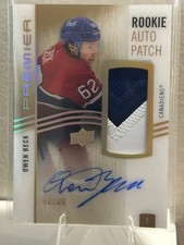 Owen Beck 2023-24 Premier Hockey Rookie Auto Patch #AR-OB /65