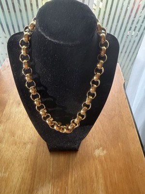 Ciner Signed Gold Tone Curb Link Chain Necklace 18 in, No Stone