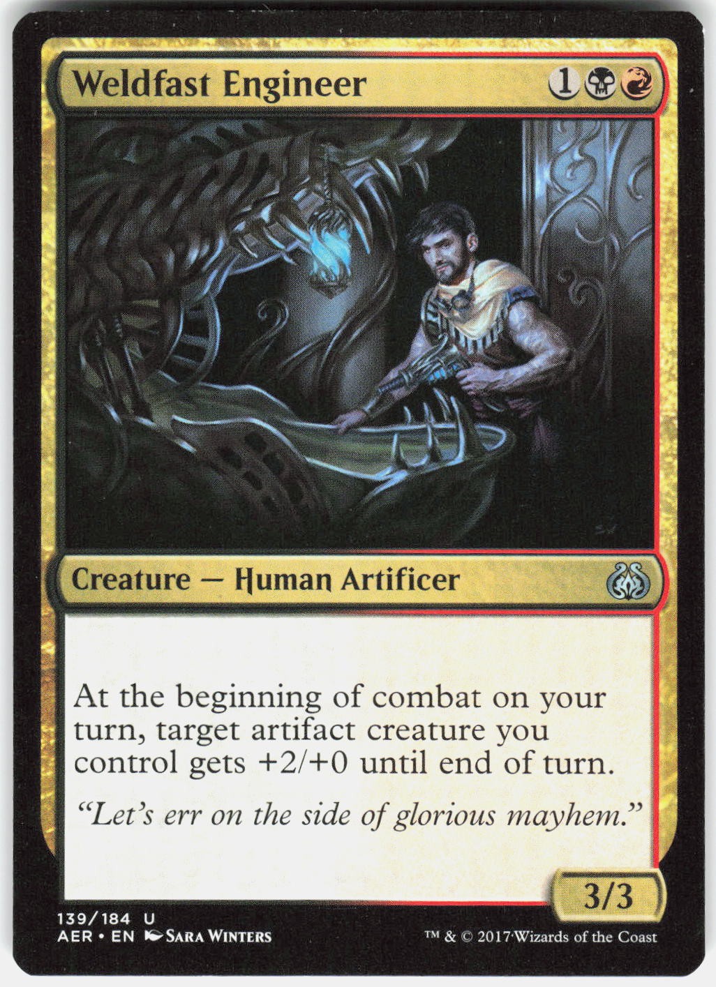 Weldfast Engineer 139 Uncommon Aether Revolt Magic: The Gathering Lightly Played