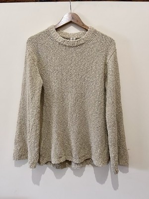 Arket Textured Knit Jumper Beige Size X Small Flared Sleeve Oversized