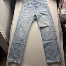 Levi's 501 Premium Men's light wash Denim Jeans Regular Fit Straight 34x32