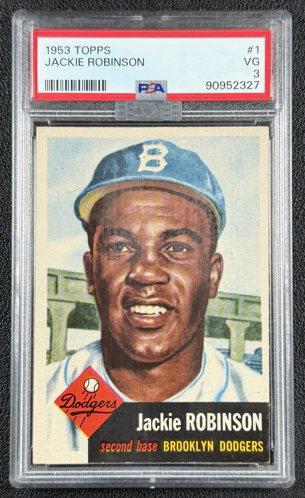 JACKIE ROBINSON PSA 3 1953 TOPPS BASEBALL #1 MBA SILVER TOP 15% EYE APPEAL HOF