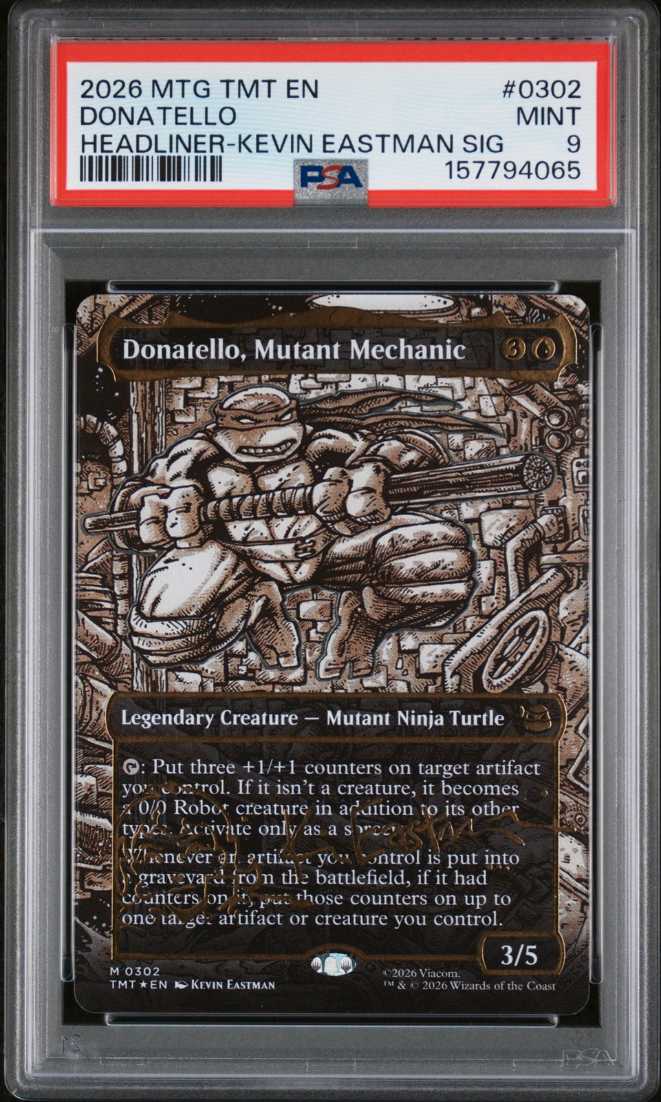 2026 MTG TEENAGE MUTANT NINJA TURTLES #0302 DONATELLO, MUTANT MECHANIC PSA 9