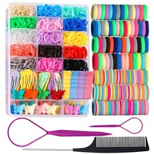 Colorful Elastic Hair Ties and Clips for Girls - Hair Accessories Set