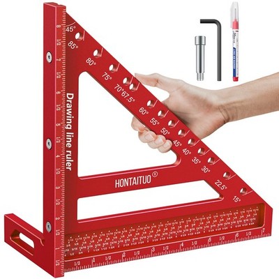 8.5 Inch Large Carpenter Square   Multi-Angle Measuring and Marking & Red