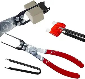 2PCS Automotive Fuse and Relay Puller Tool, Stainless Steel Multifunctional Remo