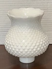 Vintage Hobnail White Milk Glass Lamp Shade Chandelier 1-1/2" Fitter Ruffle Top
