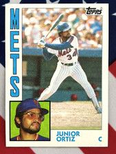 1984 Topps Junior Ortiz #161 (RC) New York Mets Rookie Baseball Card NM. rookie card picture