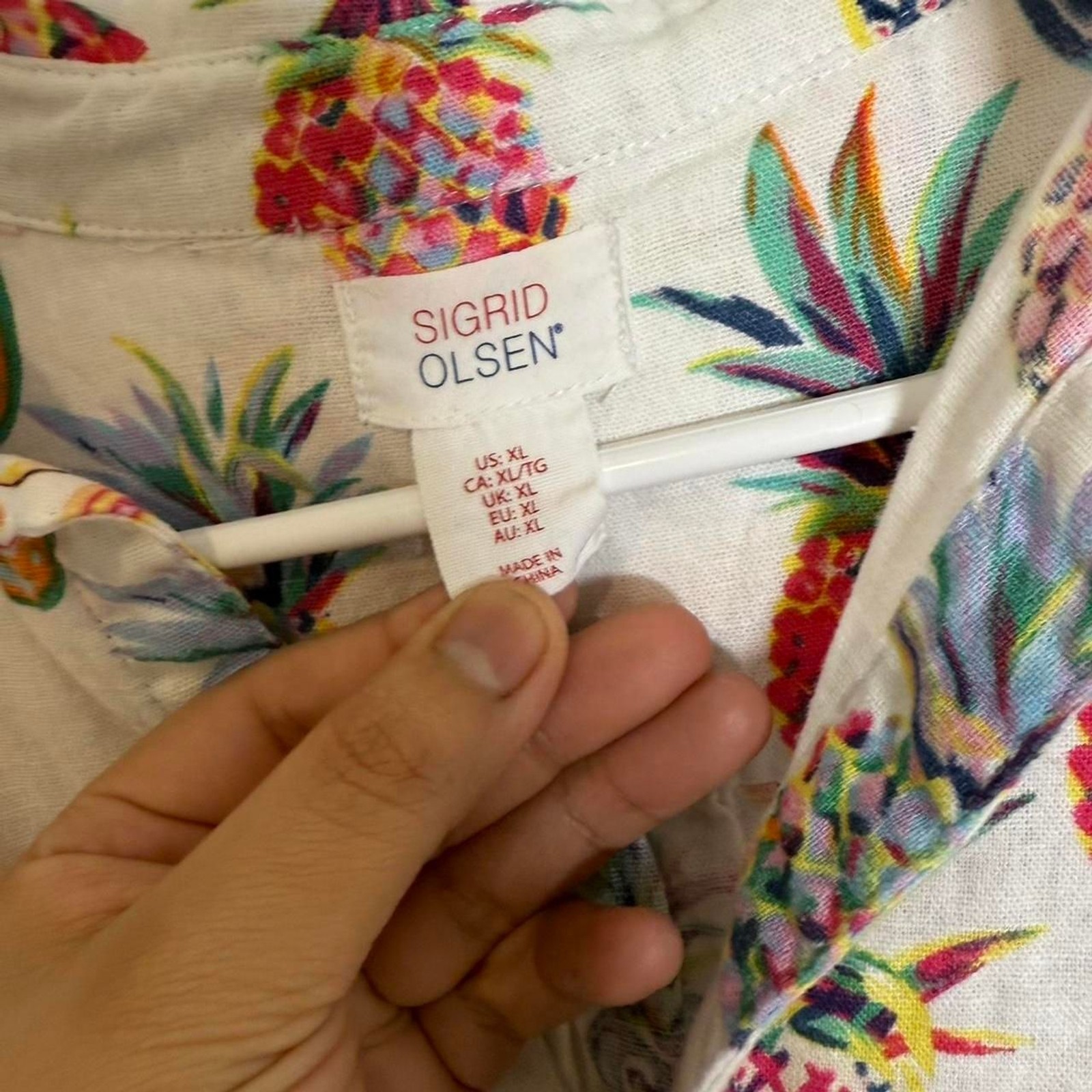 Sigrid Olsen multicoloured pineapple button up li… - image 2