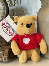 Disney Winnie the Pooh Bean Bag Plush "Pooh with Red Sweater " Bear 8 inches