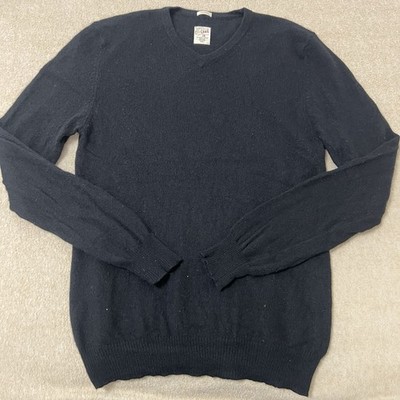 Article 365 Men s 100% Cashmere Sweater Size L Large Black Quiet Luxury V-Neck