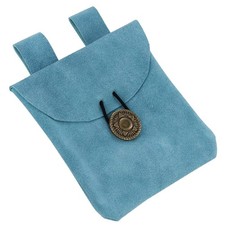 Medieval Renaissance Lights of the Peaceful Blues Suede Leather Belt Pouch