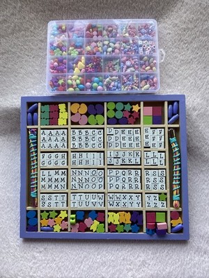 Melissa & Doug Bastelset Kinder Schmuckherstellung Kit Alphabet Perlen 263 Teile Alter 4+