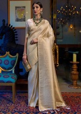 Women's Woven Design Banarasi Style Soft Lichi Silk Saree With Blouse Piece Sari