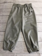 Adidas Pants Youth 4 Gray AEROREADY Ankle Joggers Elastic Waist Pocket