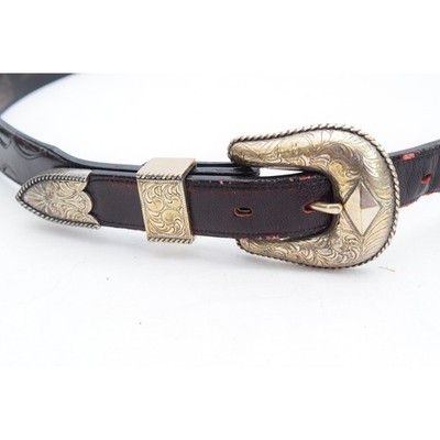 Nadim Western Belt Genuine Leather Buckle Size 38 Silver  display picture 1
