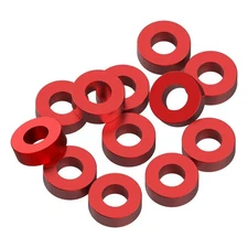 1Up Racing 80336 - Precision Aluminum 3x6mm Ballstud Shims, Red, 2.0mm (12)