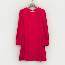J.Crew Women’s Hot Pink Button Cuffed Long Puff Sleeve A Line Dress Size 12