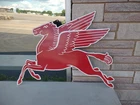 Vintage Large Mobil Mobilgas Pegasus Gas Oil Auto Service Station Porcelain Sign