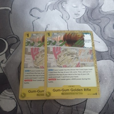 2x Gum-Gum Golden Rifle OP15-116 Rare