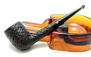 Vintage Kaywoodie Relief Grain Billiard Shape #07 Estate Pipe With Push Bit Stem