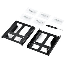 ELUTENG Double-Deck HDD SSD Mounting Bracket 2Pack 2.5" to 3.5" Hard Black