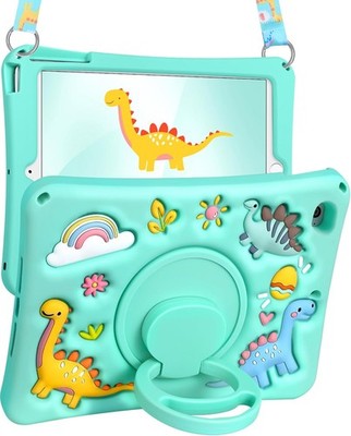 Case for iPad mini 4/5 - Soft Silicone Cute Cartoon with Shoulder Strap & Stand