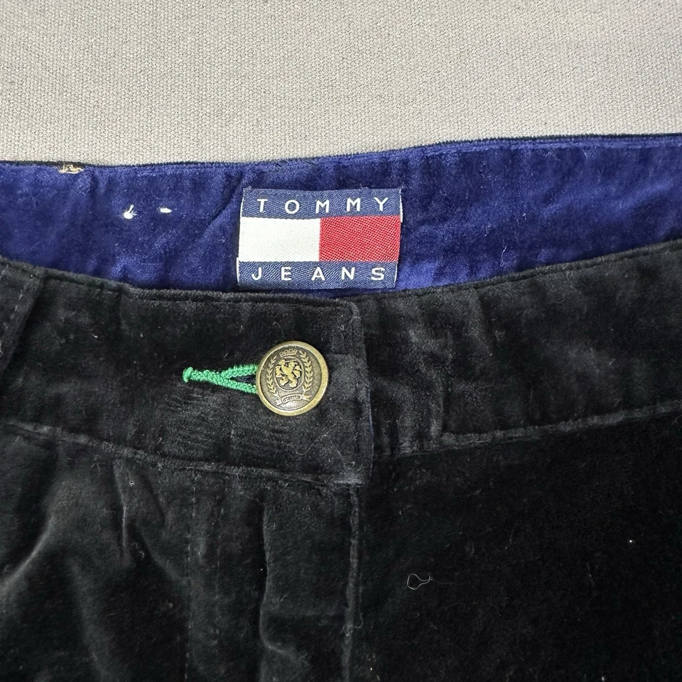 Falda de terciopelo negra vintage Y2K Tommy Hilfiger Jeans para mujer 16 Foto 2 de 4