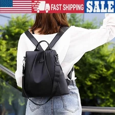 Anti-theft Double Shoulder Bag Travel Backpack Waterproof Oxford Cloth Women AU