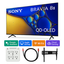 Sony BRAVIA 8 II 55 Inch QD-OLED 4K Google TV 2025 with Wall Mount and Kit