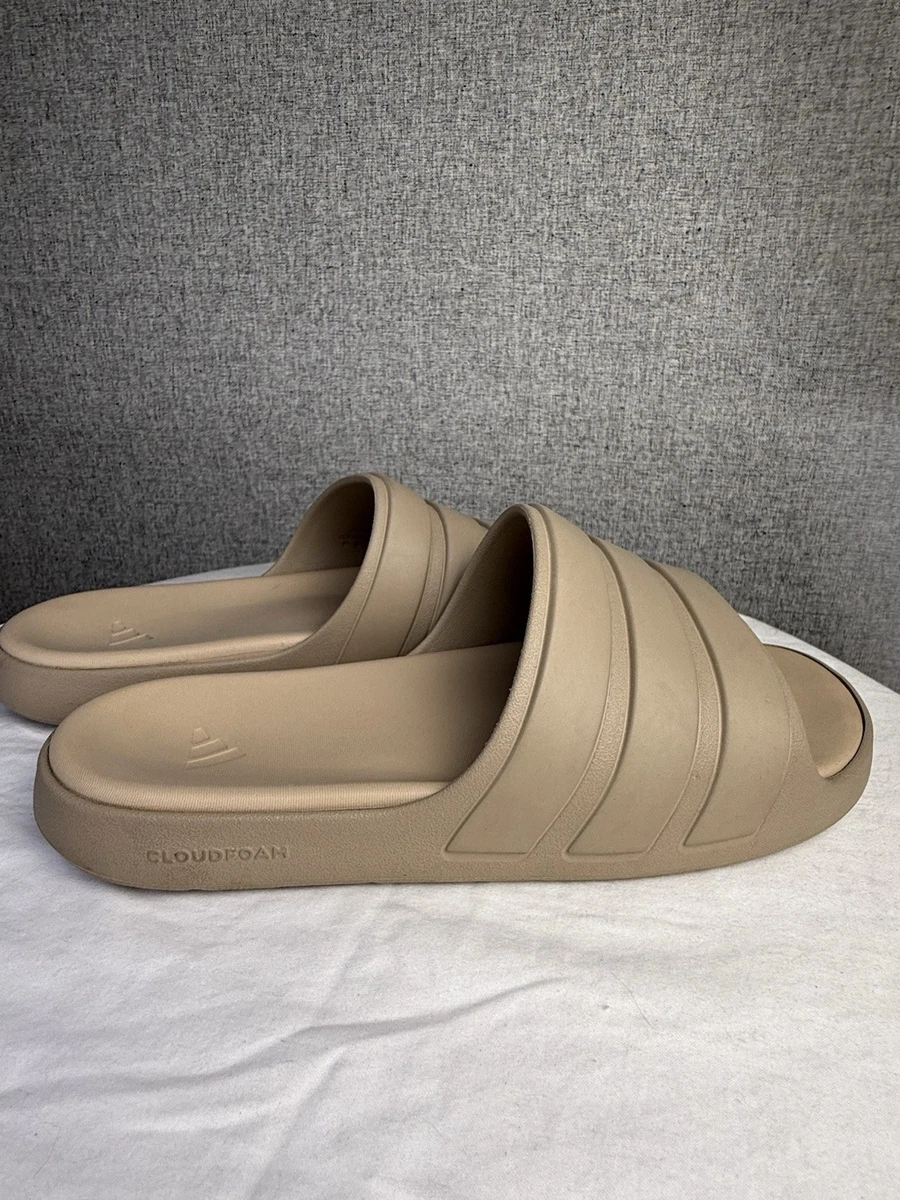 adidas Men’s Cloudfoam Slides in Beige Taupe worn once The Adidas Adimule Slides in Golden Beige Gum are back  main image 3