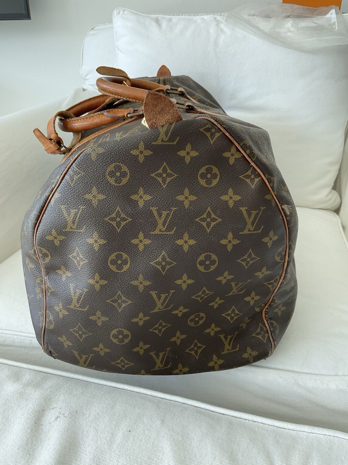 Louis Vuitton Keepall 55 Monogram Canvas Travel Bag Authentic Vintage thumbnail 8