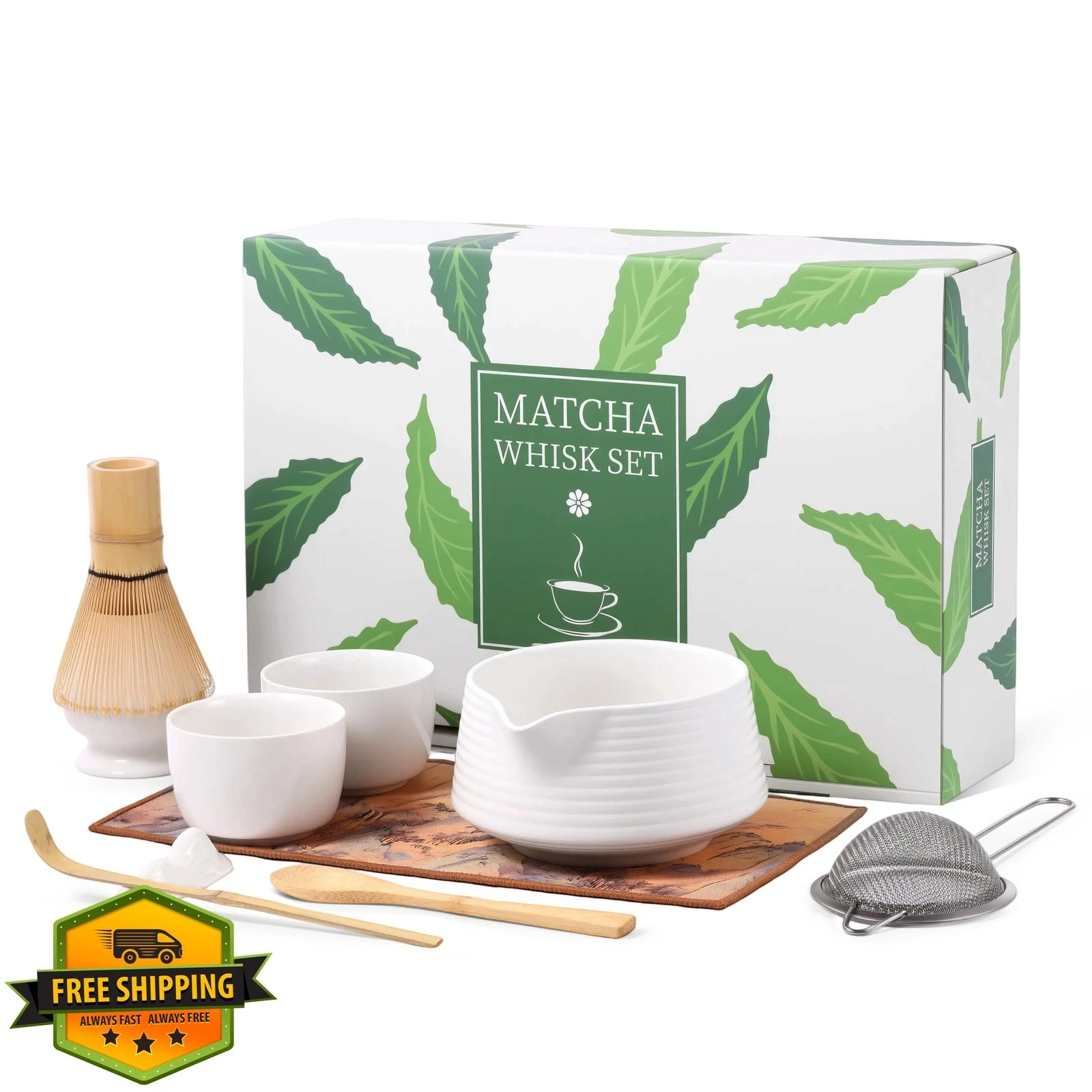 HELPLEX Matcha Whisk Set 10pc White