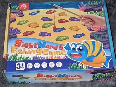 Sight Words Fishing Game: PreK-3rd, Early Learning Magnetic Wooden Fish *new*