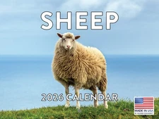 Sheep Calendar 2026 Monthly Wall Calender 12 Month | American Made In The USA